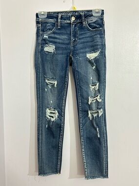 AE American Eagle Low Rise Jegging Crop 0